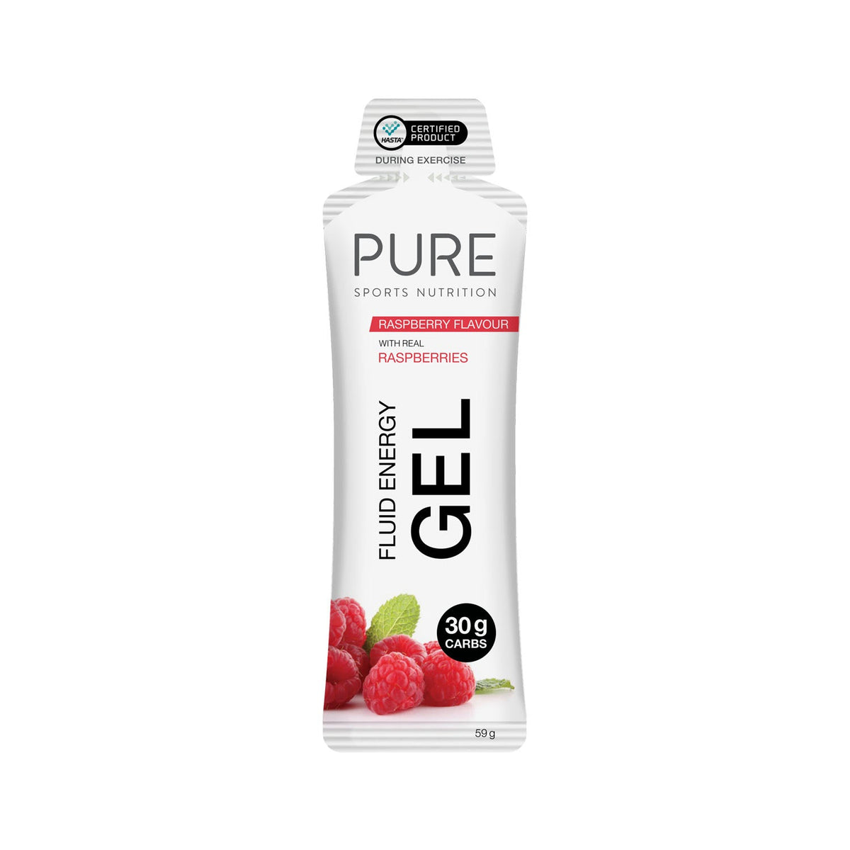 PURE Fluid Energy Gel Raspberry, single gel