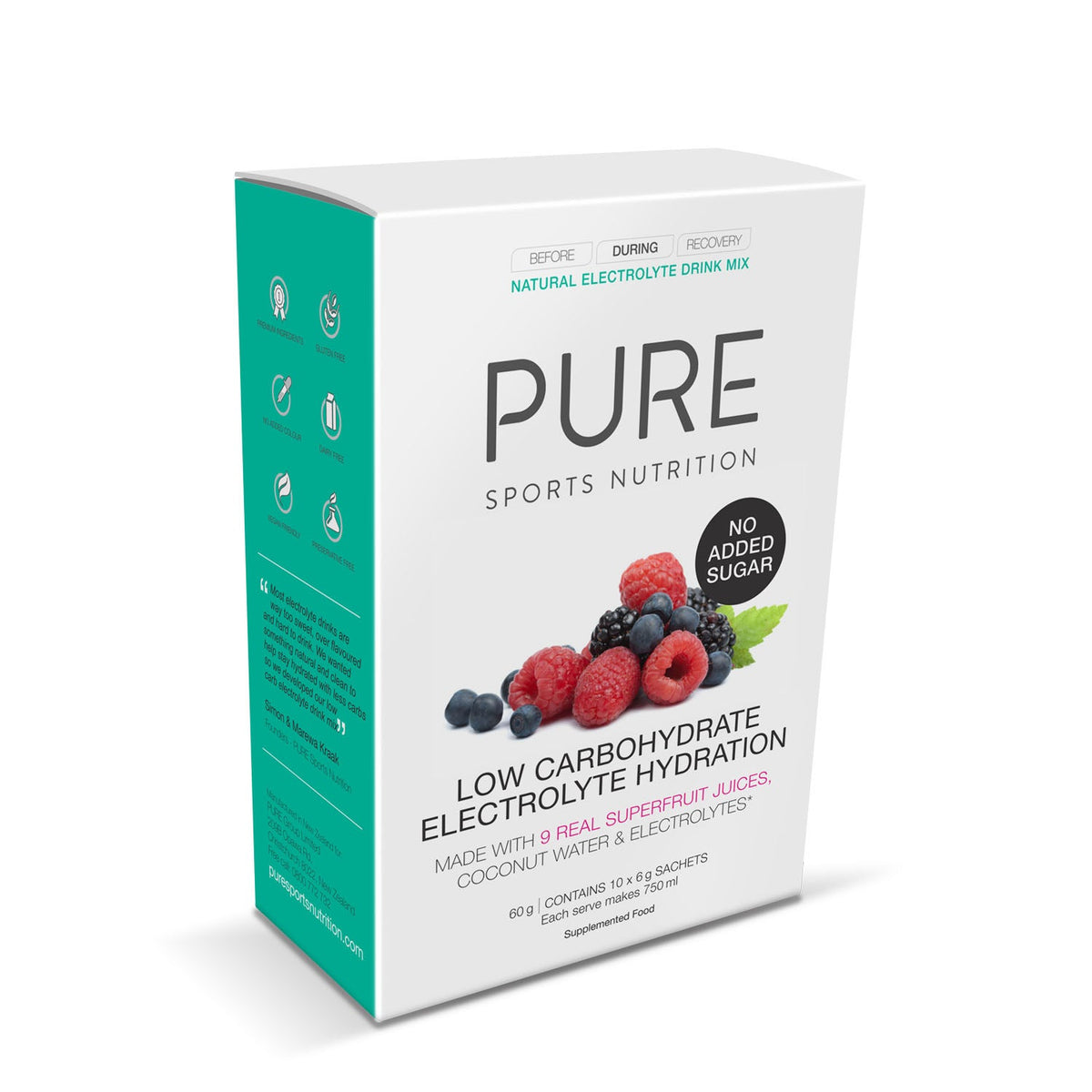 PURE Electrolyte Hydration Low Carb Superfruits, box of 10 sachets