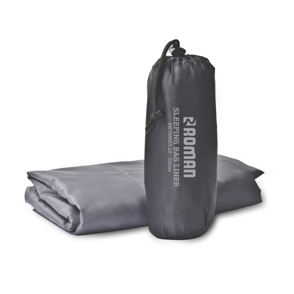 Roman rectangular Silktex sleeping bag liner and stuff sack