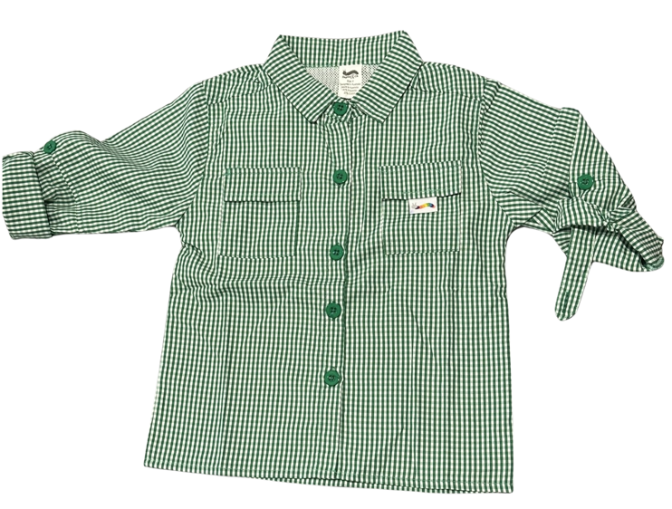 Rugrat & Co Green Gingham Kids Fishing Shirt — supplier photograph