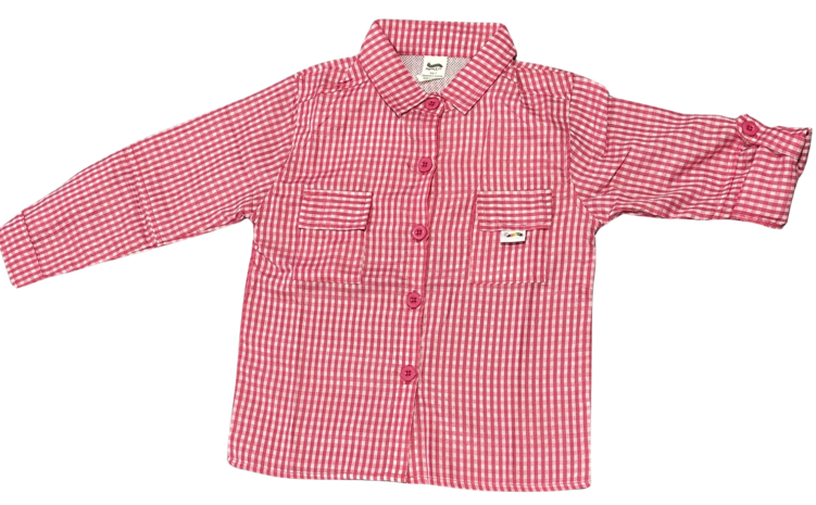 Rugrat & Co Pink Gingham Kids Fishing Shirt — supplier photograph