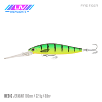 Samaki Redic Jerkbait DS100 - 100mm / Fire Tiger UV