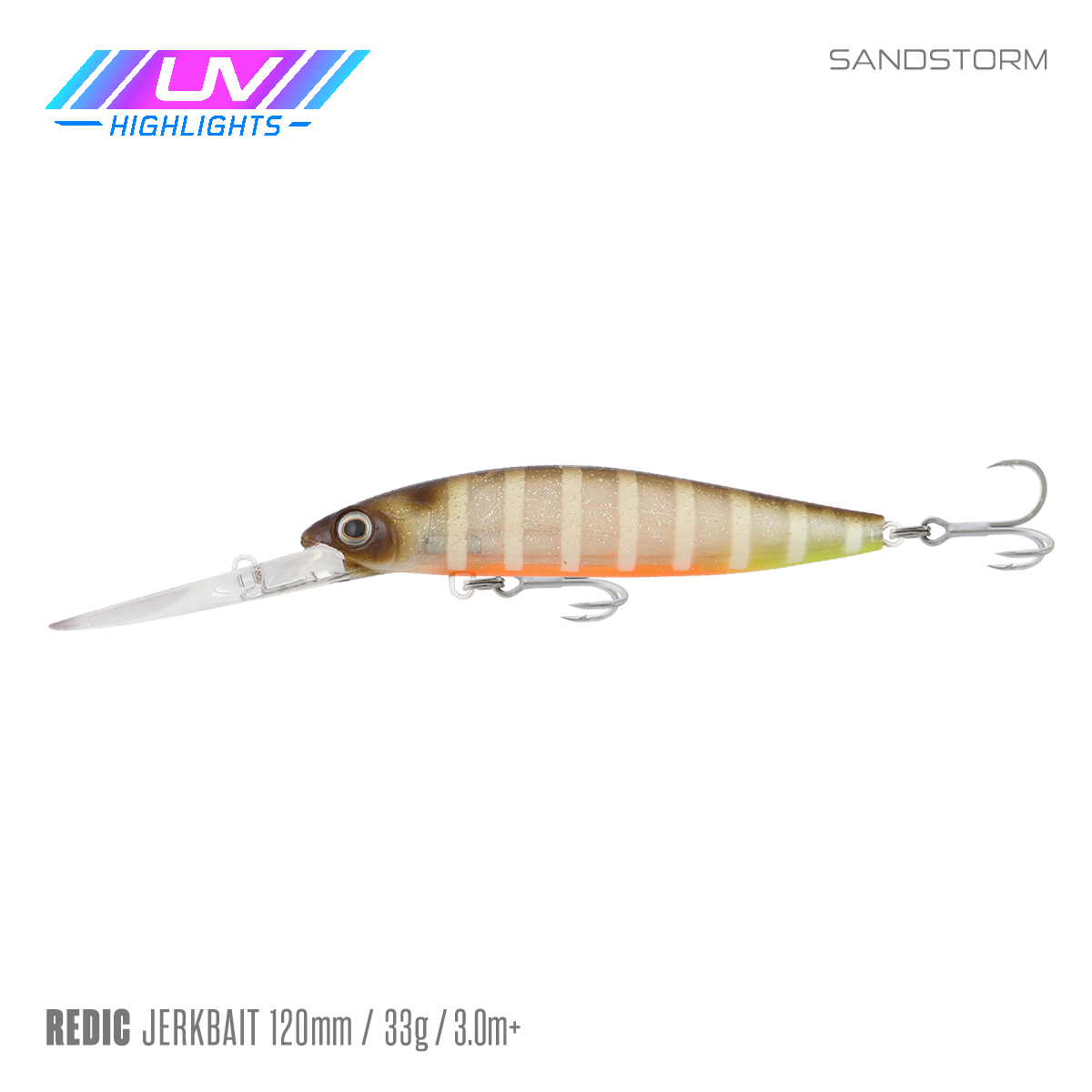 Samaki Redic Jerkbait DS120 - 120mm / Sandstorm UV
