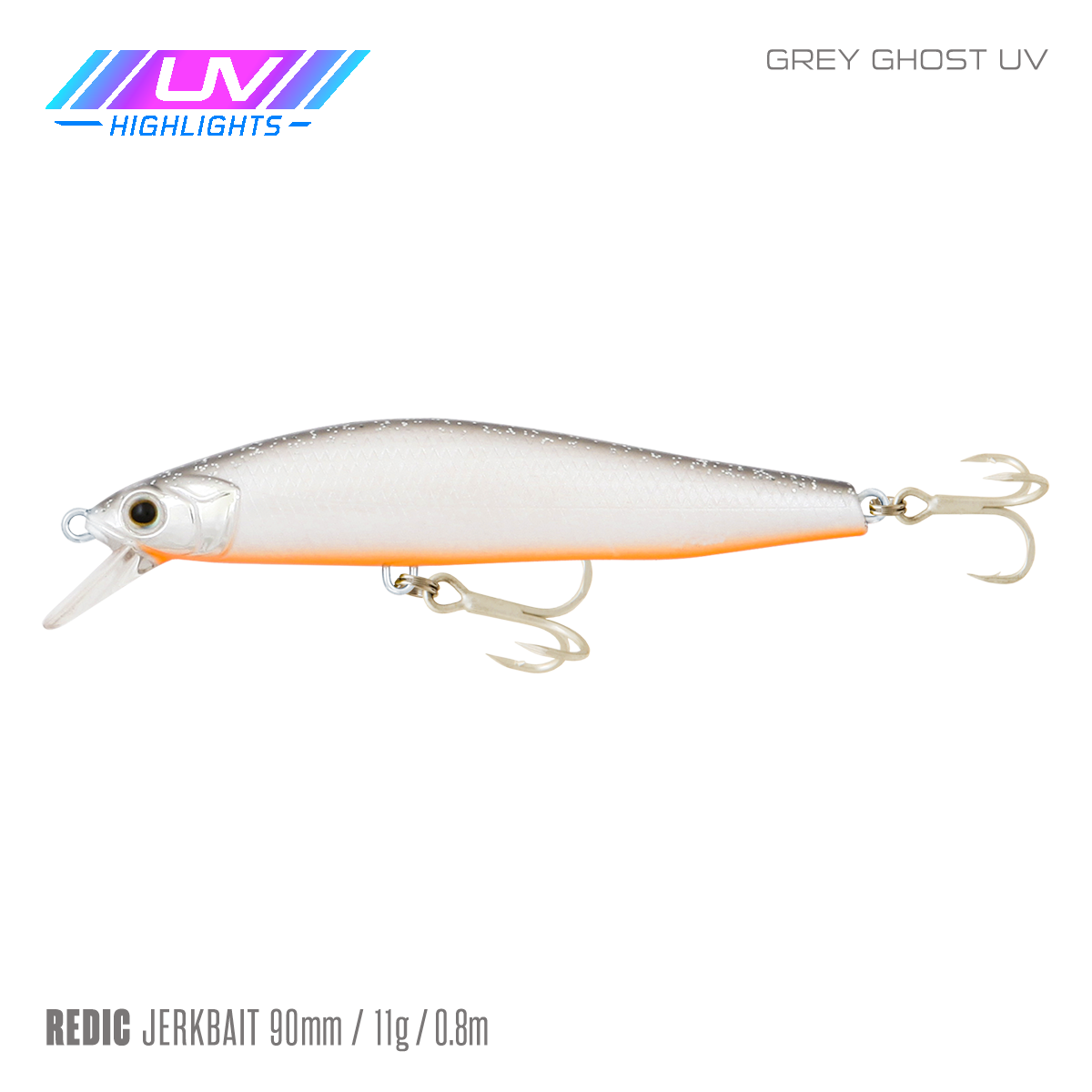 Samaki Redic Jerkbait SF90 - 90mm / Grey Ghost UV