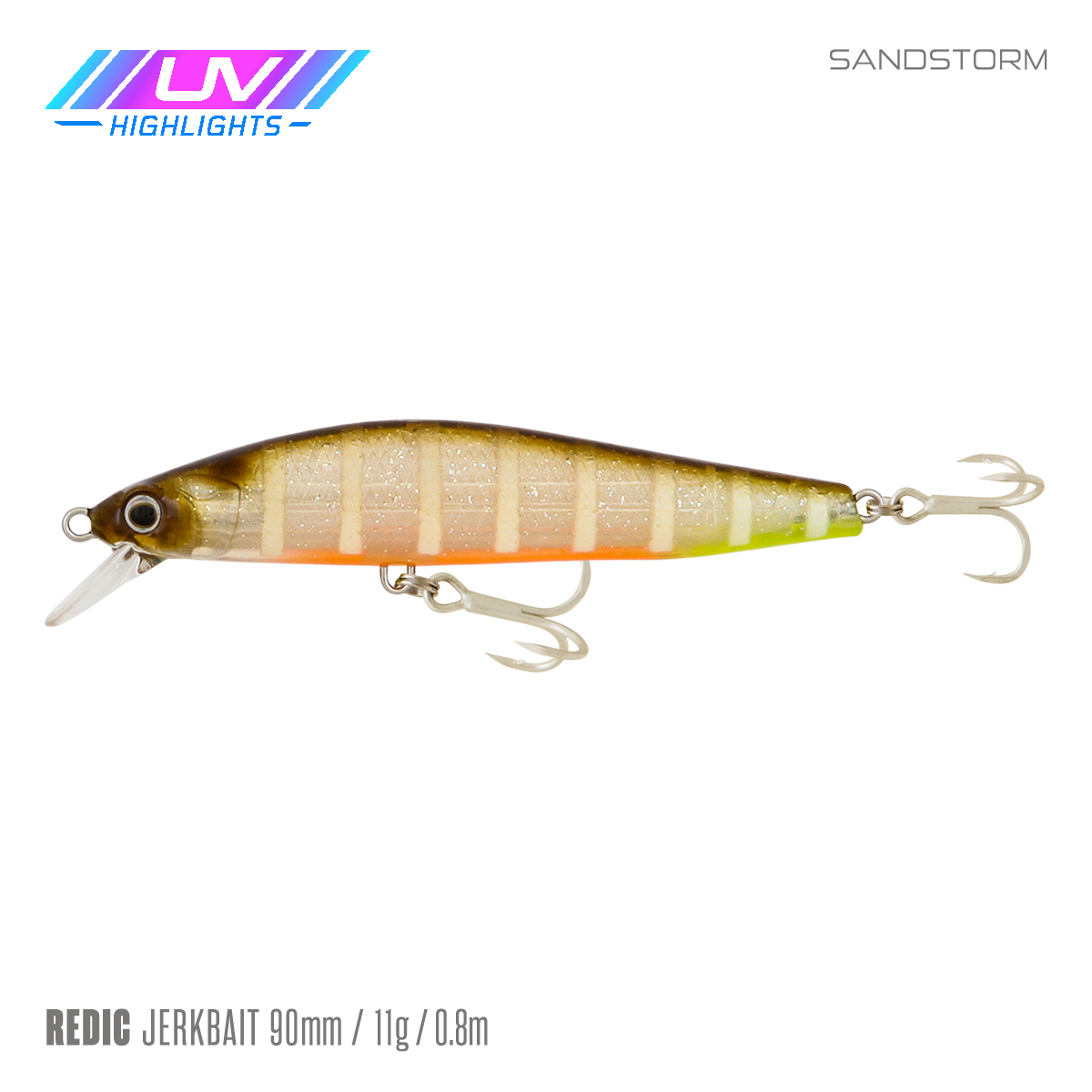 Samaki Redic Jerkbait SF90 - 90mm / Sandstorm UV