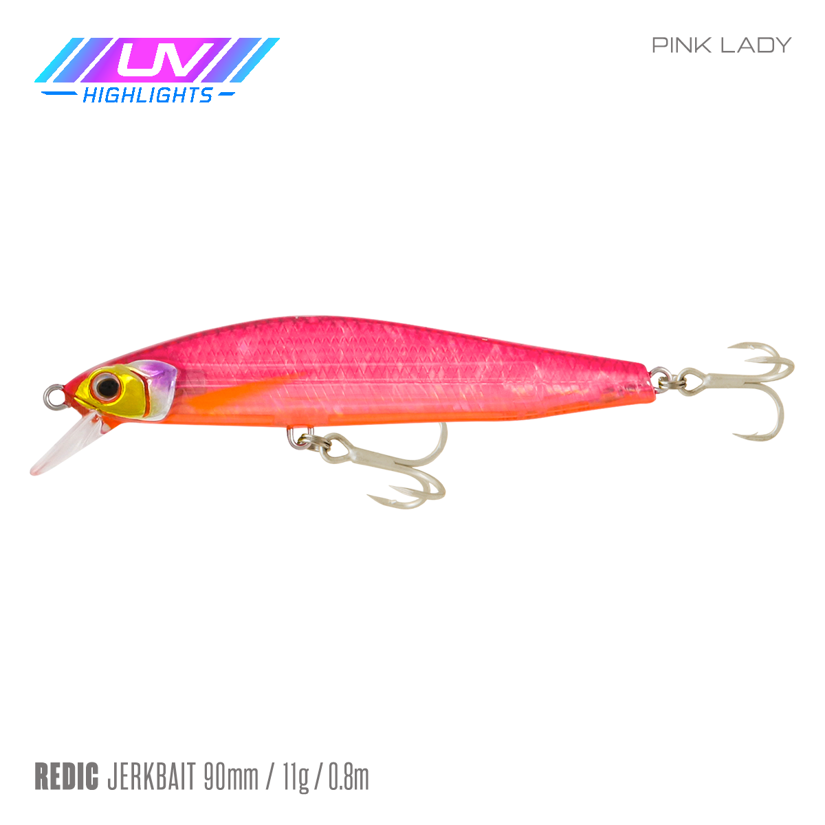 Samaki Redic Jerkbait SF90 - 90mm / Pink Lady UV