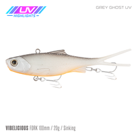 Samaki Vibelicious Fork Tail - 100mm/20g / Grey Ghost UV