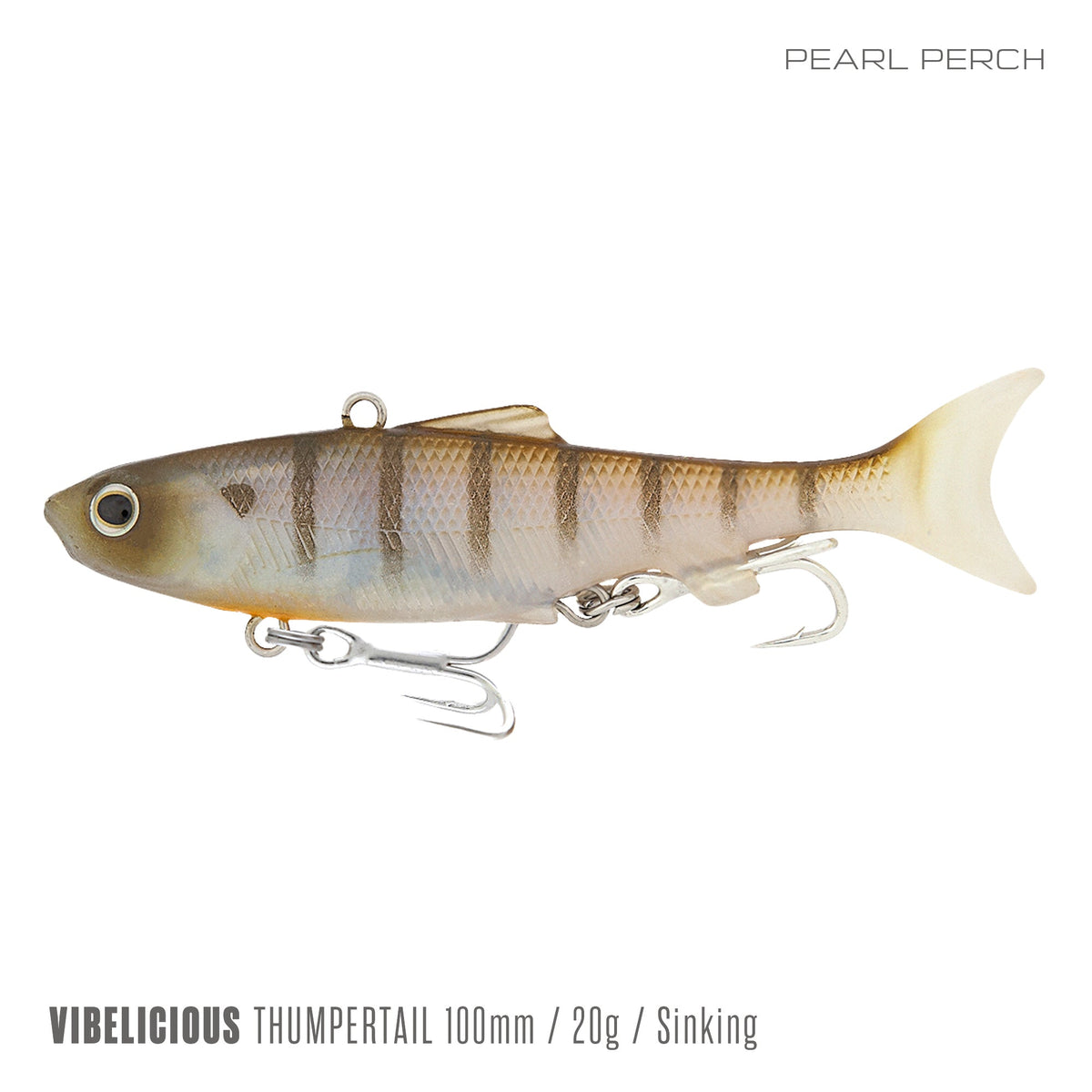 Samaki Vibelicious Thumper Tail - 100mm/20g / Pearl Perch