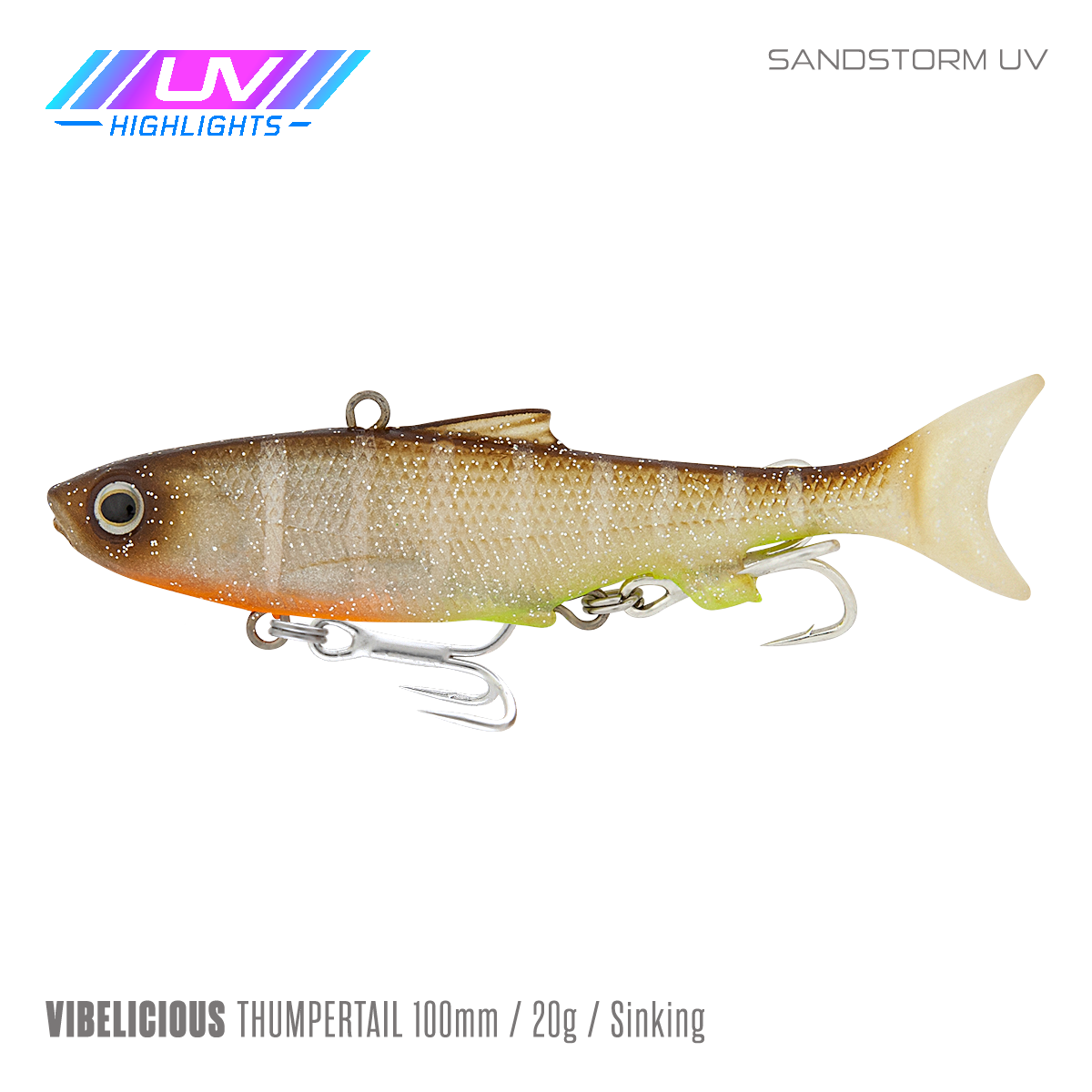 Samaki Vibelicious Thumper Tail - 100mm/20g / Sandstorm UV