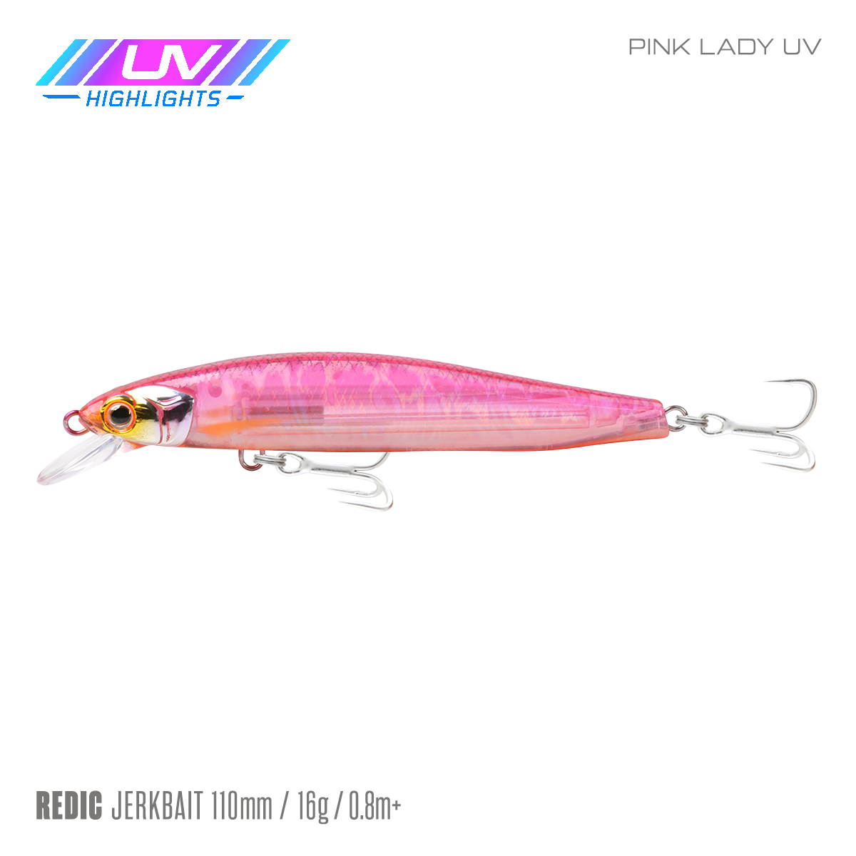Samaki Redic Jerkbait FS110 - 110mm / Pink Lady UV