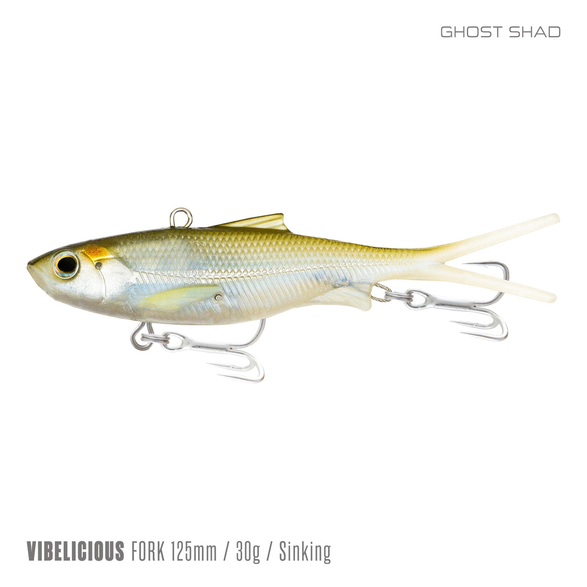 Samaki Vibelicious Fork Tail - 125mm/30g / Ghost Shad