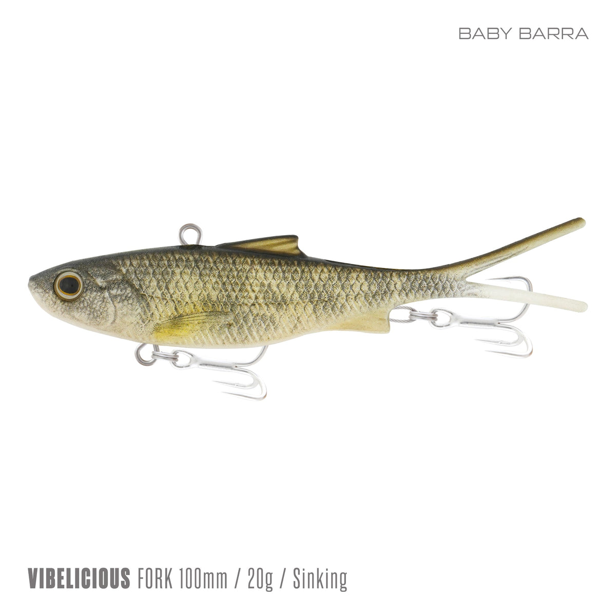 Samaki Vibelicious Fork Tail - 100mm/20g / Baby Barra