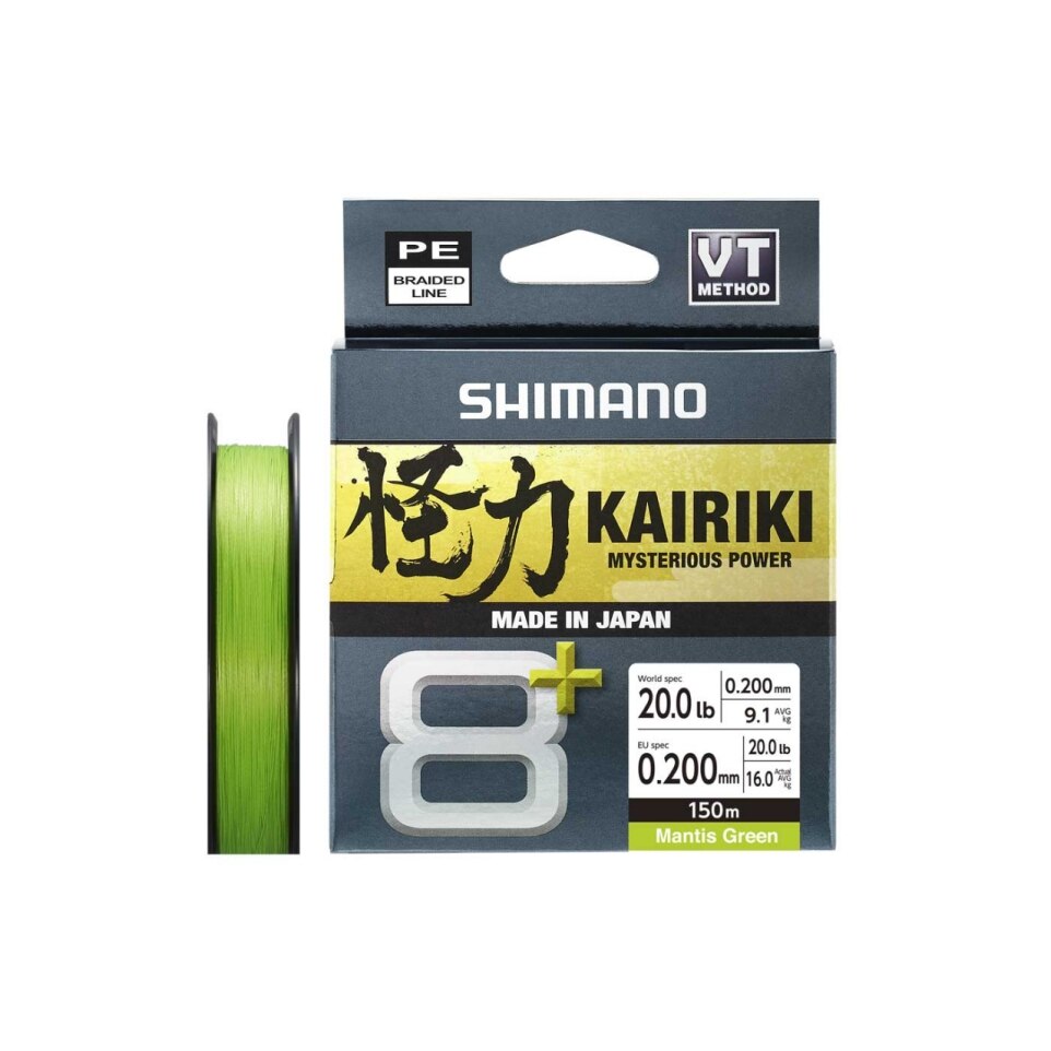 Shimano Kairiki 8+ 20 lb / 150 m Mantis Green, exact labelled pack