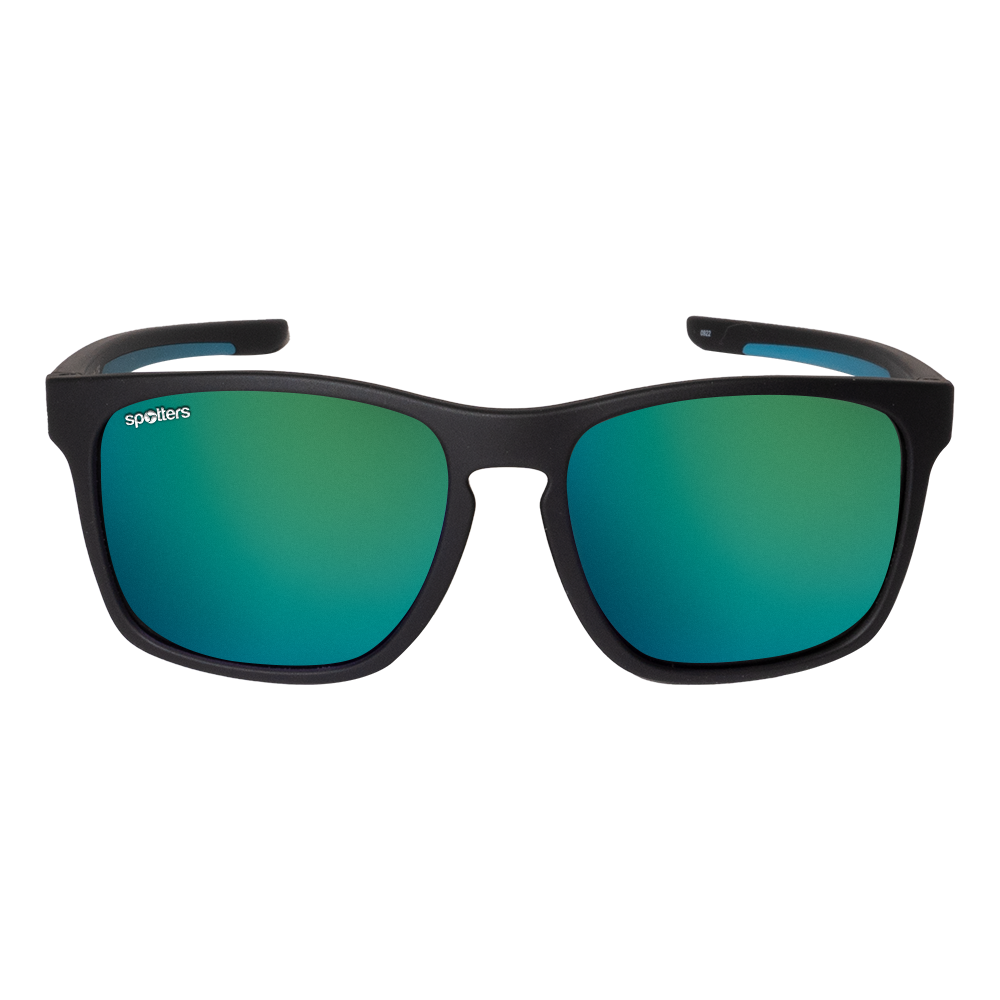 Spotters Dingo - Green Mirror / Matt Black - front view - 9336161010086