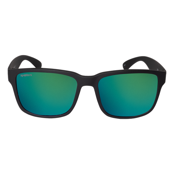 Spotters Kanga - Green Mirror / Matt Black - front view - 9336161010130