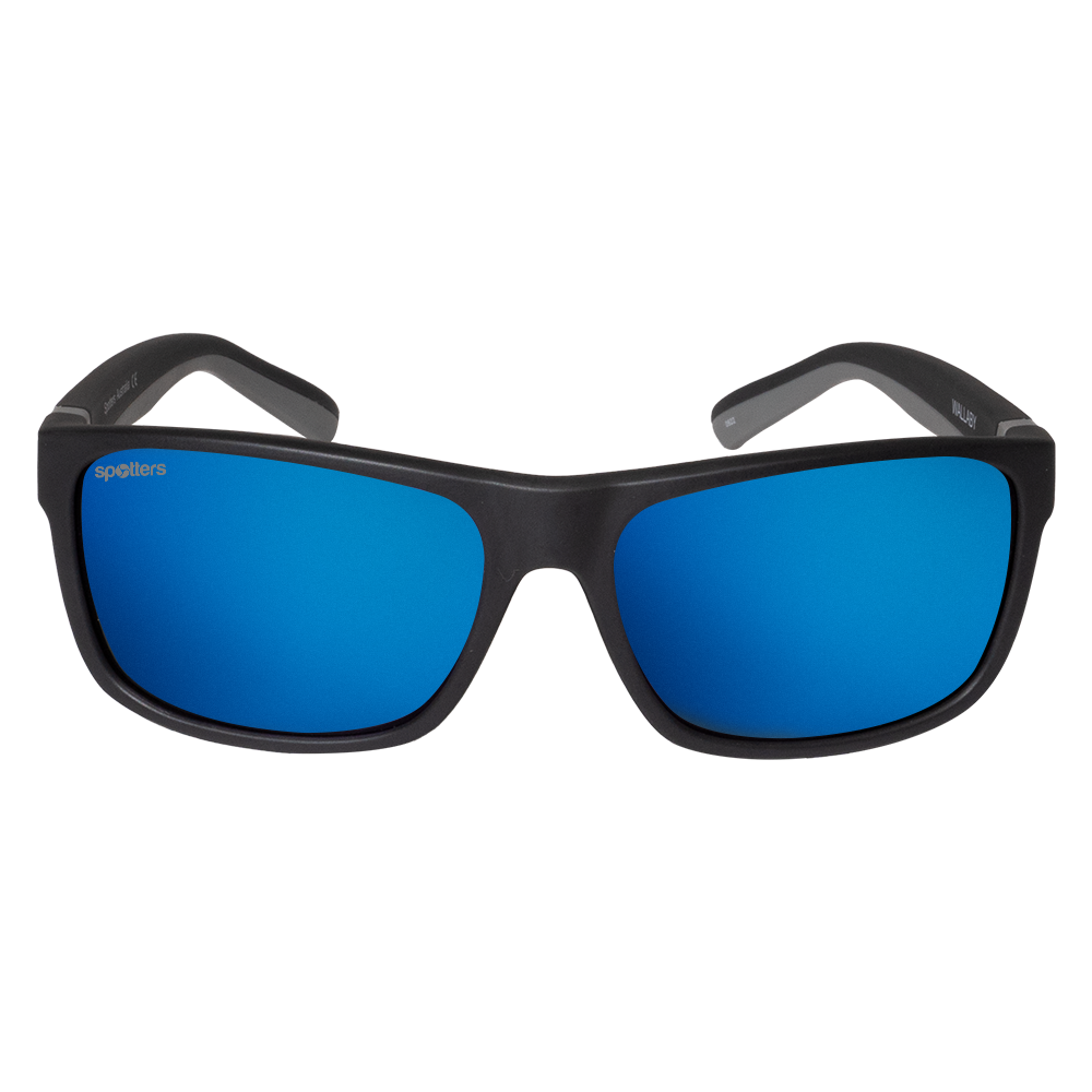 Spotters Wombat - Blue Mirror / Matt Black - front view - 9336161010192
