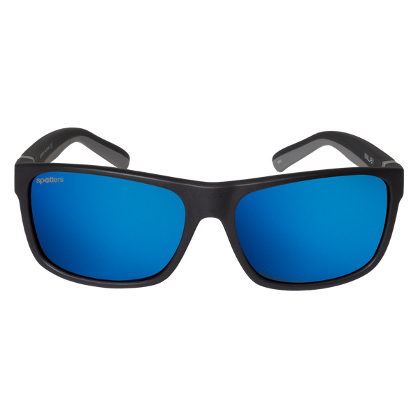 Spotters Wombat - Blue Mirror / Matt Black - front view - 9336161010192