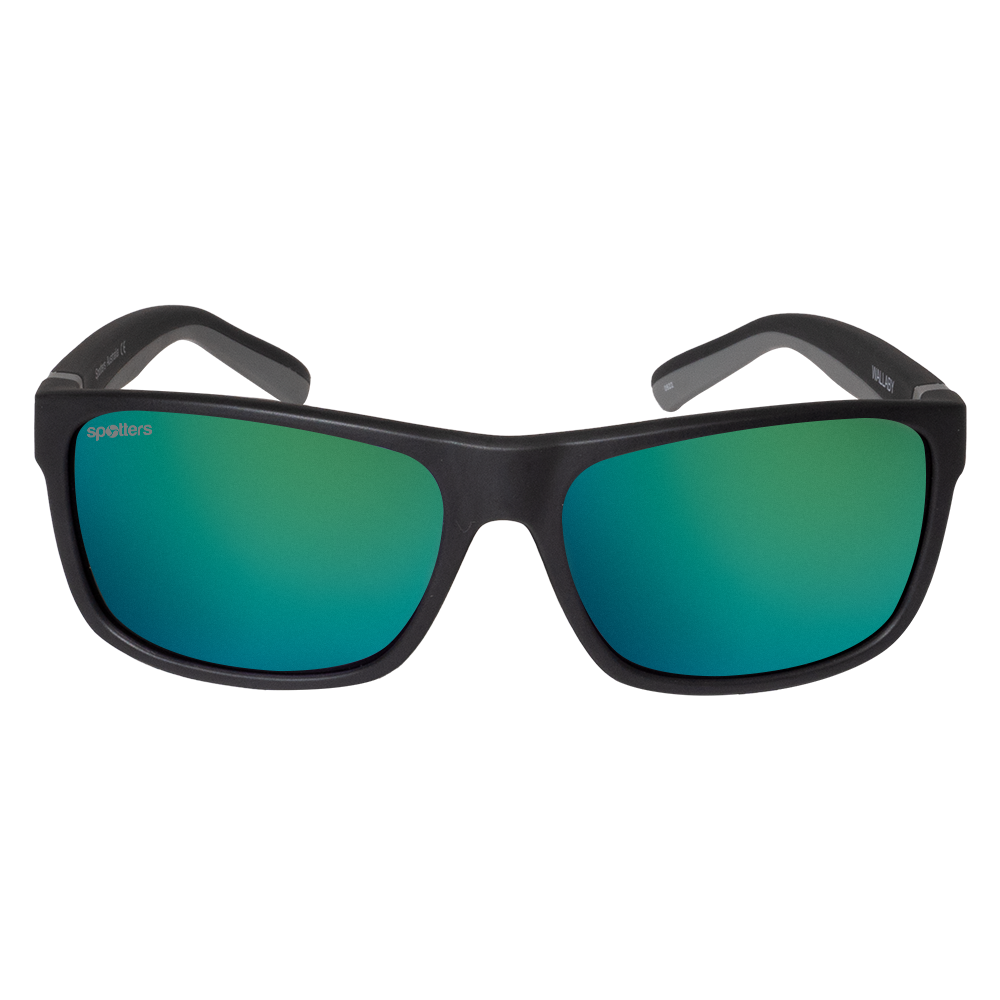 Spotters Wombat - Green Mirror / Matt Black - front view - 9336161010222