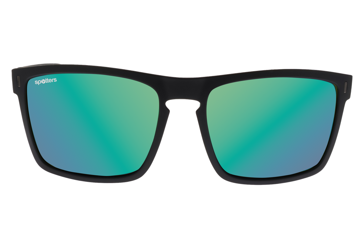 Spotters Phantom Matt Black sunglasses with Helix lenses - front view - 9336161011892