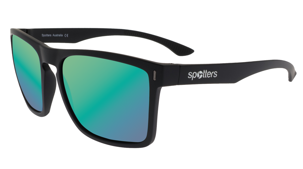 Spotters Phantom Matt Black sunglasses with Helix lenses - side view - 9336161011892