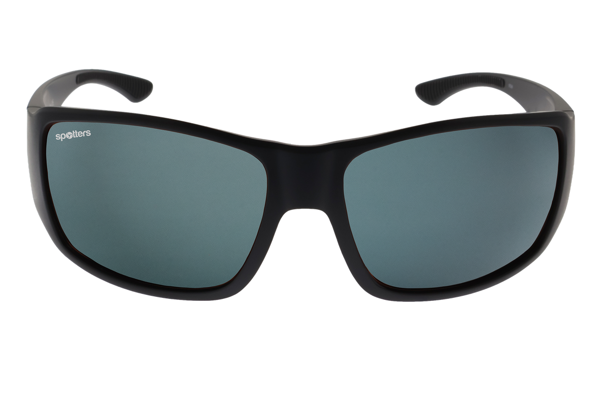 Spotters Torque Matt Black sunglasses with Carbon lenses - front view - 9336161011946