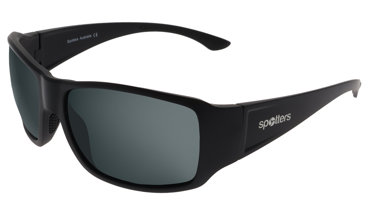 Spotters Torque Matt Black sunglasses with Carbon lenses - side view - 9336161011946