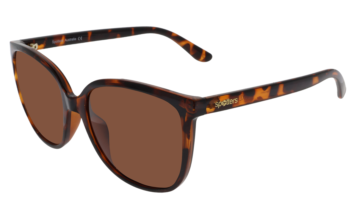Spotters Vixen Tortoiseshell sunglasses with Halide lenses - side view - 9336161011991