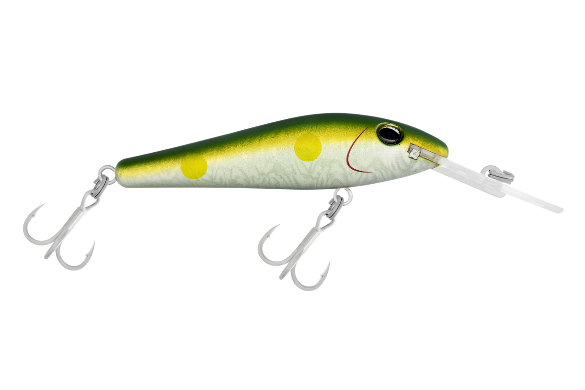 Halco TBarra Lure — 80mm / T128 AYU. Official colour illustration; diving bib may differ from the selected depth.