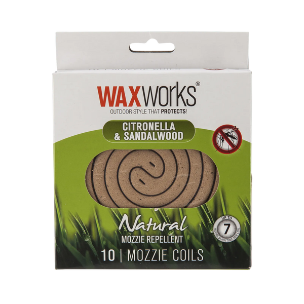 Waxworks WW050 citronella and sandalwood mosquito coils, 10-pack