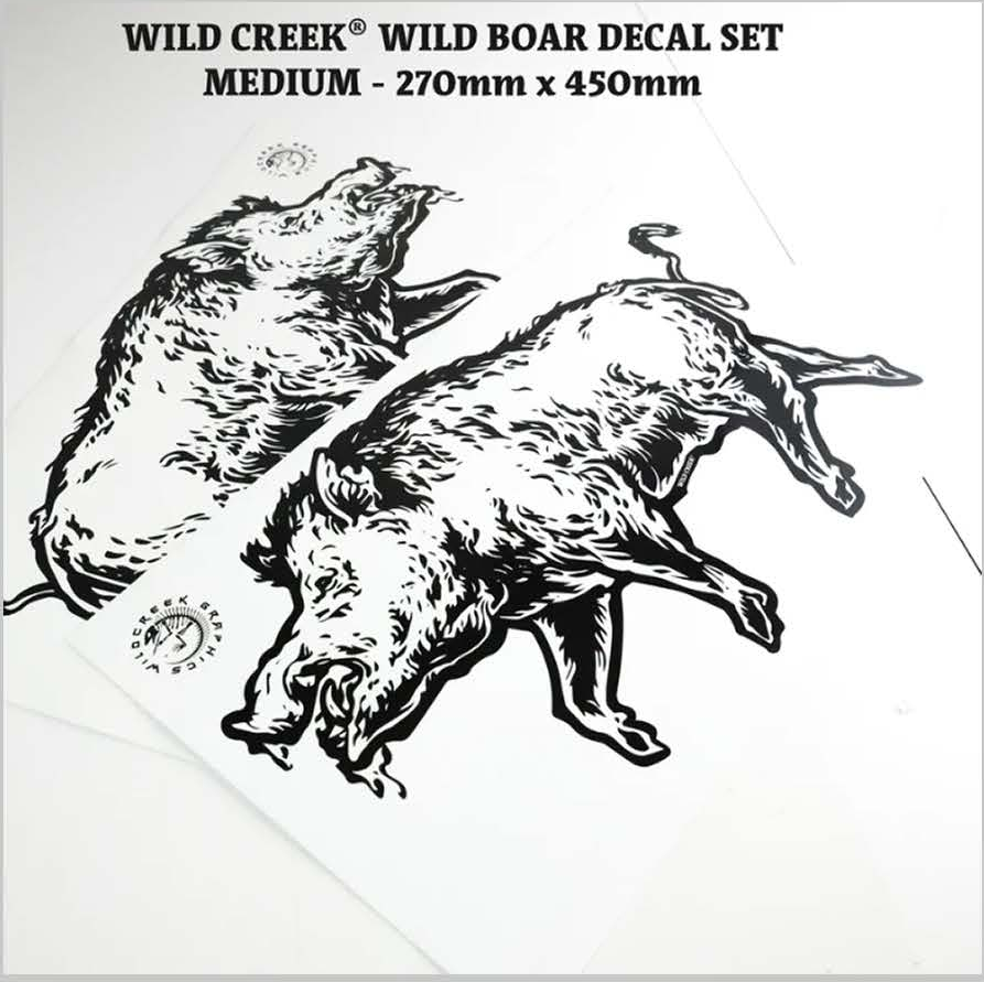 Wildcreek Wild Boar two-decal set, medium 270 mm x 450 mm, supplier product photo