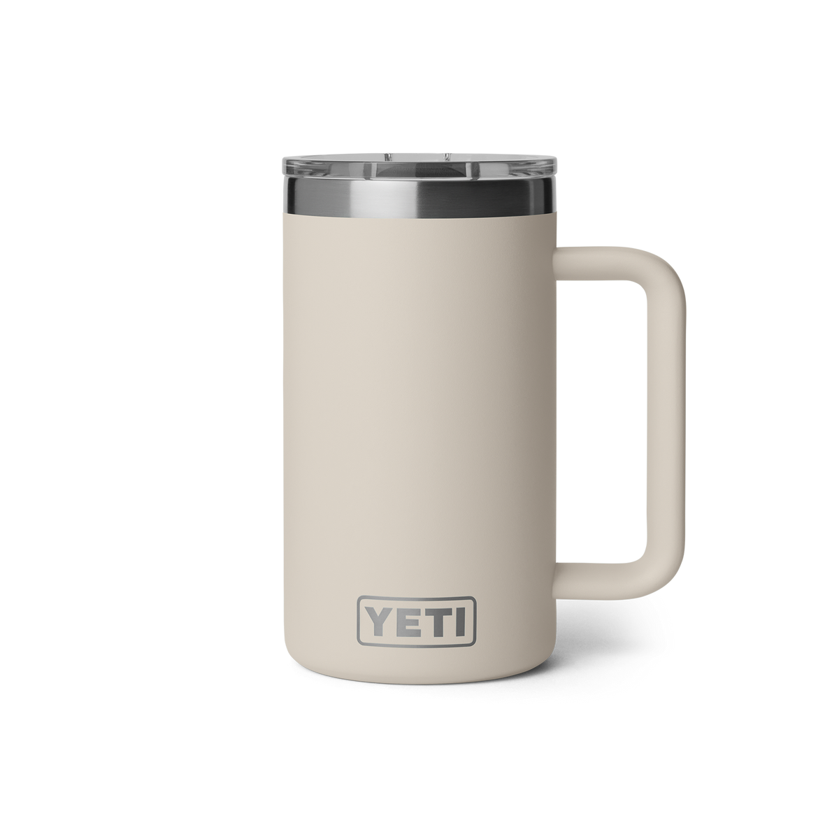 YETI Rambler 24oz ceramic lined mug in Cape Taupe, front view