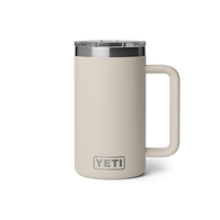 YETI Rambler 24oz ceramic lined mug in Cape Taupe, front view