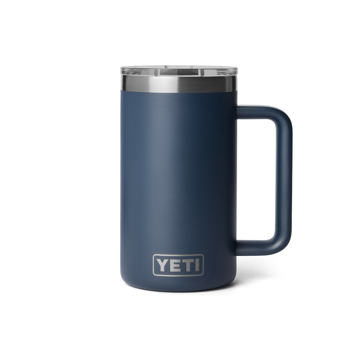 YETI Rambler 24oz ceramic lined mug in Navy, front view