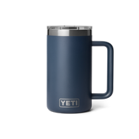 YETI Rambler 24oz ceramic lined mug in Navy, front view