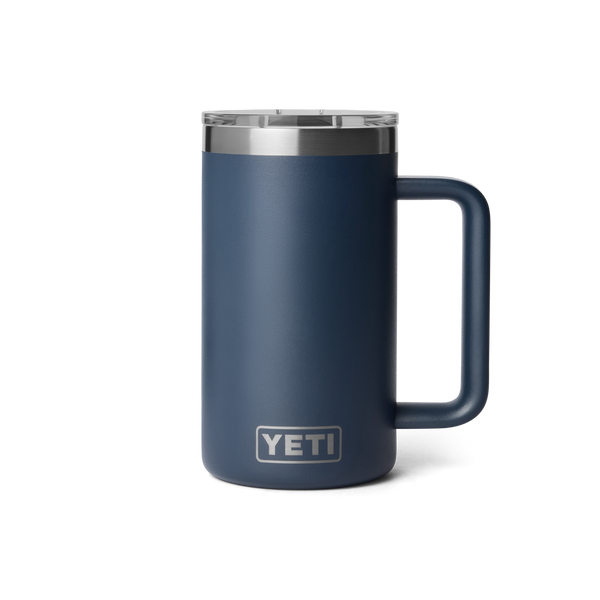 YETI Rambler 24oz ceramic lined mug in Navy, front view