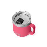 YETI Rambler 14 oz ceramic-lined stackable mug with MagSlider lid, Tropical Pink