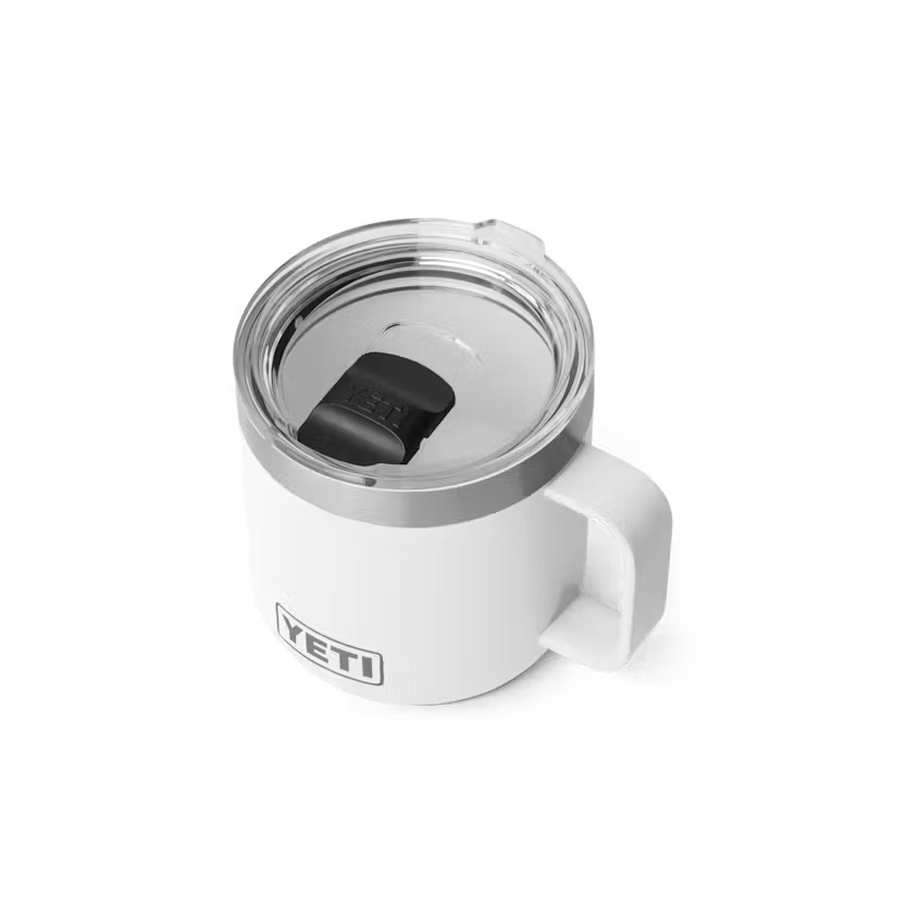 YETI Rambler 14 oz ceramic-lined stackable mug with MagSlider lid, White