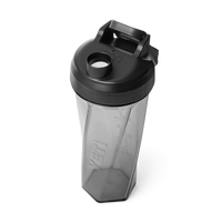 YETI Yonder 27oz shaker bottle in Charcoal with cap open