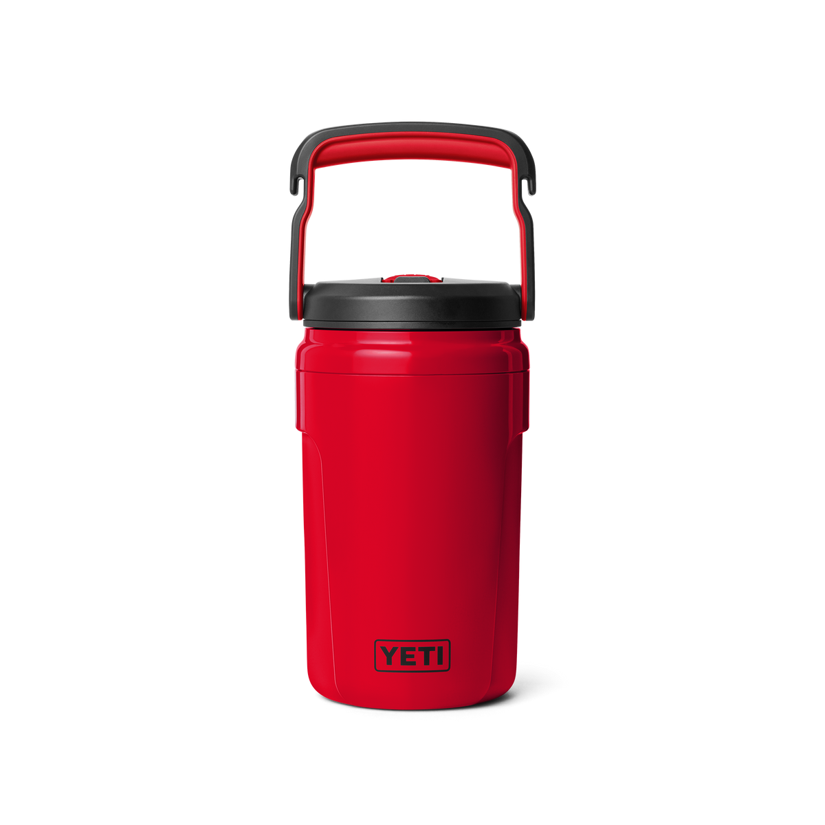 YETI Silo 40 oz (1.1 L) jug with straw cap in Rescue Red, manufacturer front view.