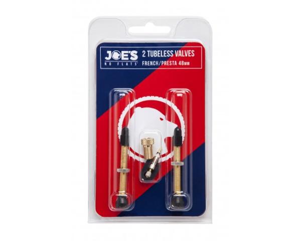 Joes No Flats Tubeless Valves French/Presta 48mm