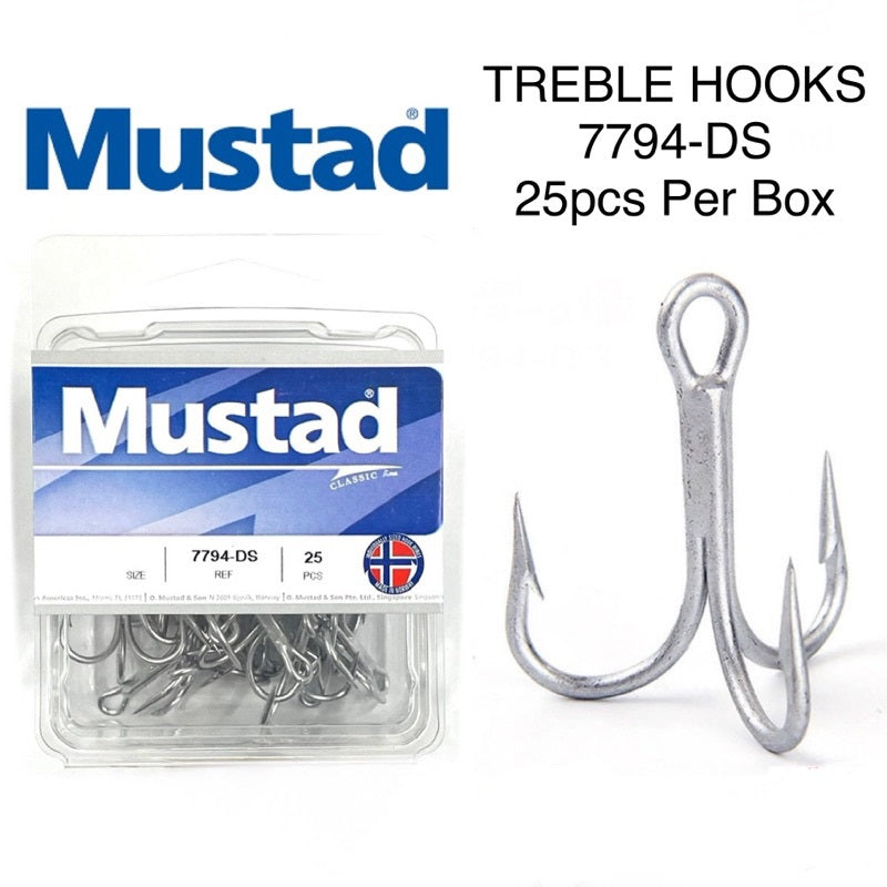 Mustad Treble Short Shank 3X 25Box